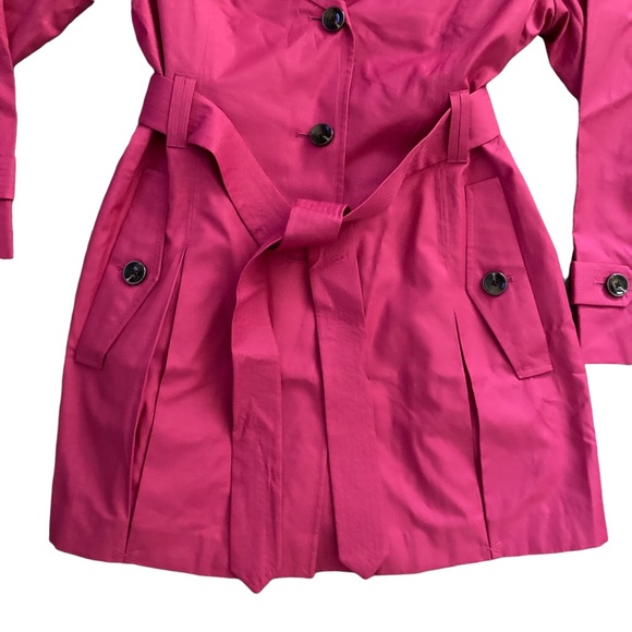 LONDON FOG Womens Pink Belted Trench Coat L - Picture 11 of 16